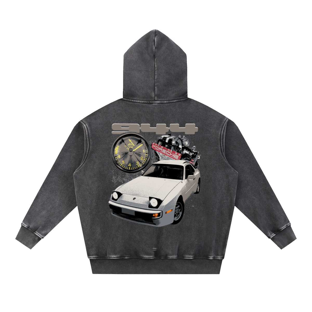 porsche,vintage,944,80s,90s,oversized,washed,retro,hoodie