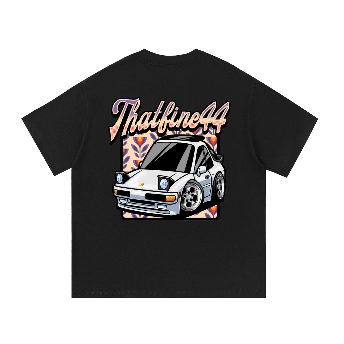 Porsche 944 Toons Car with Back Design - Essential Cotton T-Shirt