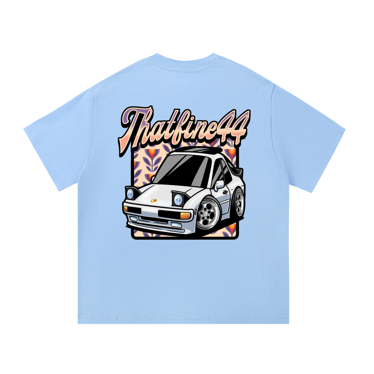 Porsche 944 Toons Car with Back Design - Essential Cotton T-Shirt