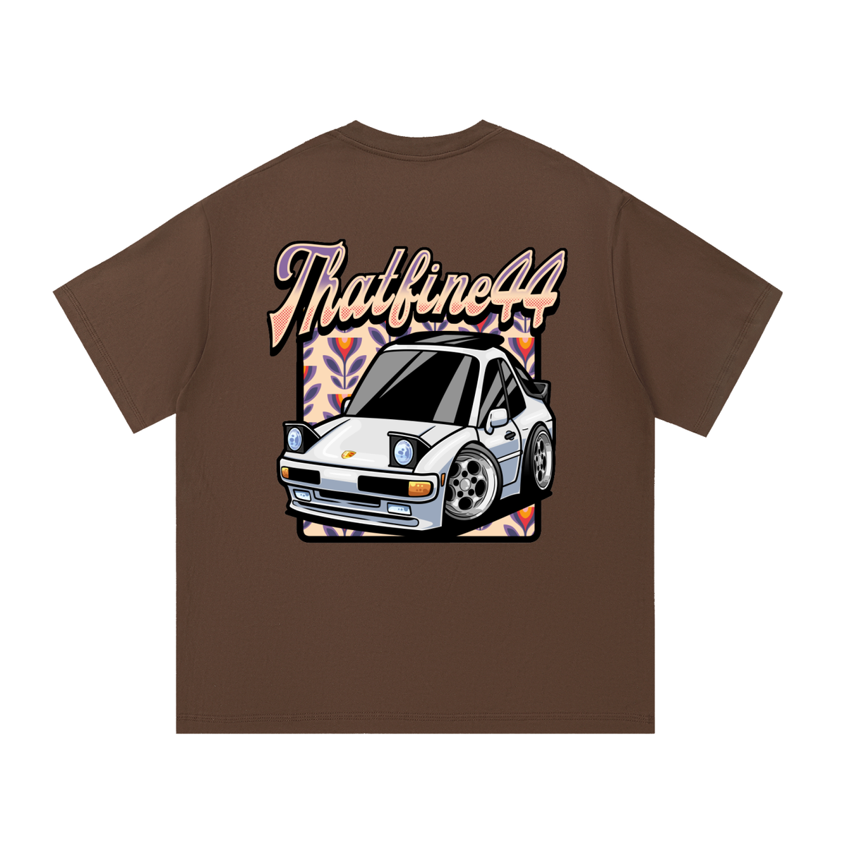 Porsche 944 Toons Car with Back Design - Essential Cotton T-Shirt