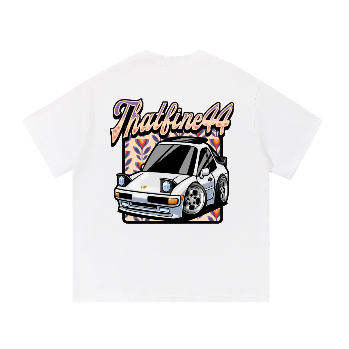 Porsche 944 Toons Car with Back Design - Essential Cotton T-Shirt