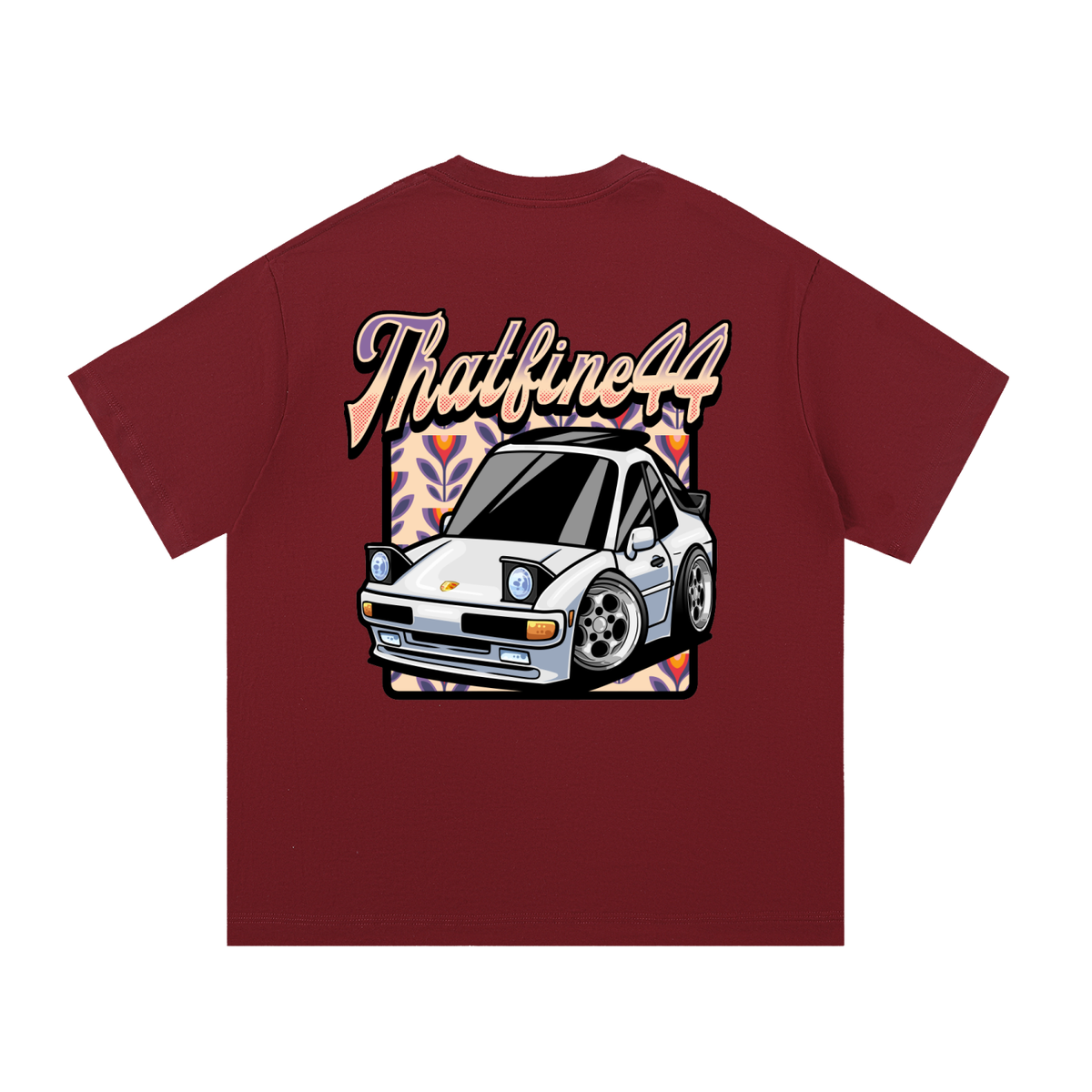 Porsche 944 Toons Car with Back Design - Essential Cotton T-Shirt
