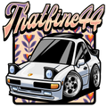 Thatfine44 Toons Car Sticker with Background
